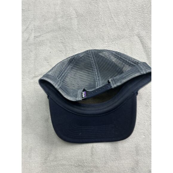 Patagonia Hat Cap Snap Back Brown Navy Mesh Trucker Wave Embroidered Patch Mens - Picture 3 of 6